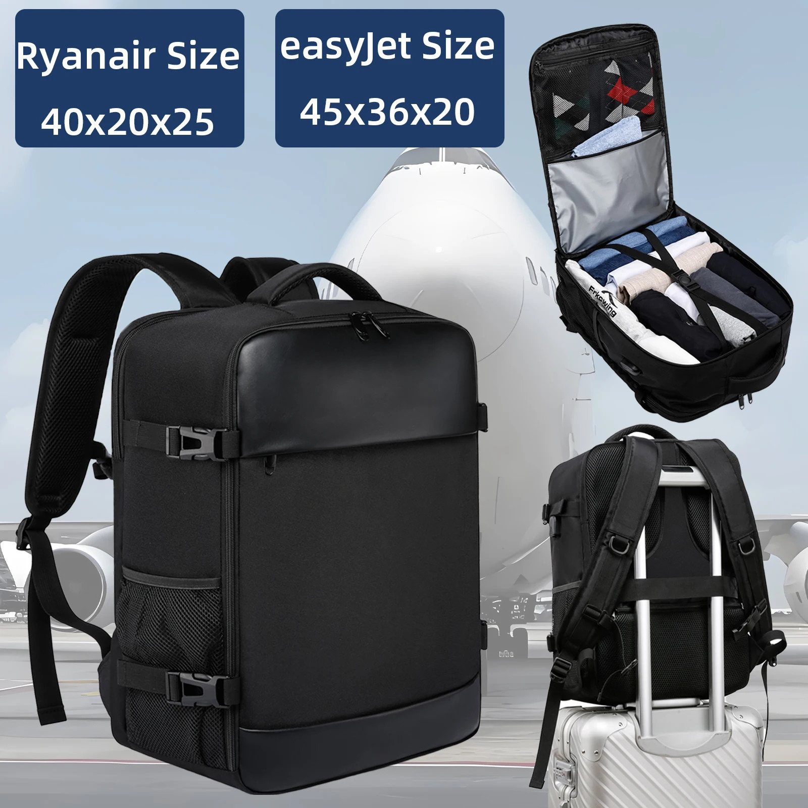 ryanair 40x20x25 and easyjet 45x36x20 Cabin Bag Travel Backpack unisex Laptop Backpack outdoor travel backpack StudentSchool 251027