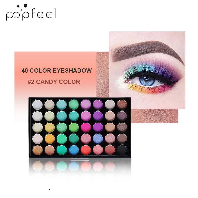 POPFEEL 40Color Eyeshadow Palette with 8 Pink Eyeshadow Brushes Matte Shimmer Shades for Everyday Makeup LonglastingXJ251027