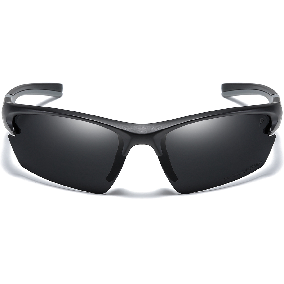 1pc Polarized Semi-Rimless Full-Coverage Cycling Fishing Sunglasses 3D Dual-Color Silicone Anti-Slip Y-Shaped Lightning-Style Temple Design Breathable