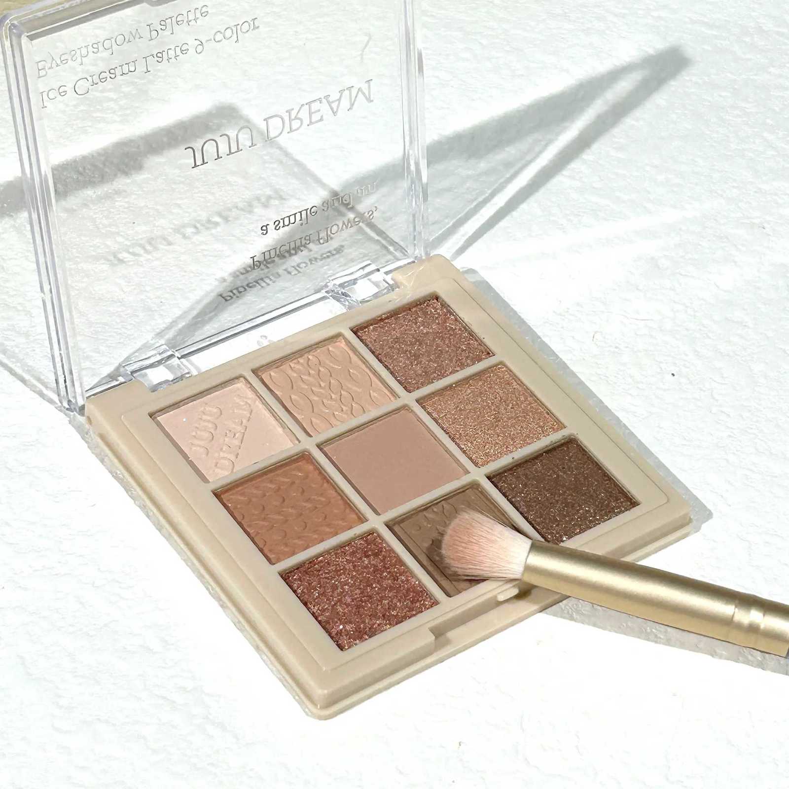 JUJU Dream 9 Color Eyeshadow Palette Matte And Shimmer Brown Eyeshadows Powder Long Lasting Blendable Eyeshadow CosmeticsXJ251027