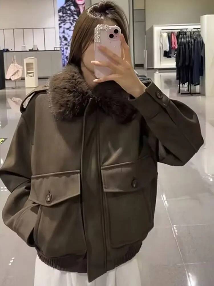 winter jacket women HH Women Fashion Faux Fur Lapel Coats Vintage Solid Long Sleeve Zipper Jackets With Pockets Autumn Winter Casual Warm Outwear