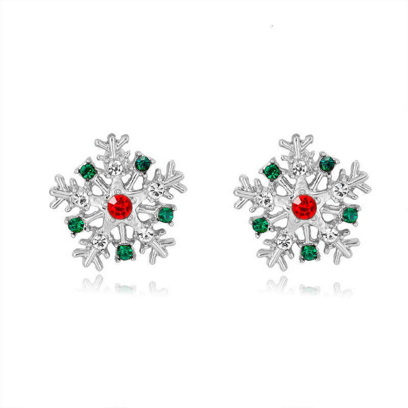 New Fashion Creative Versatile Christmas Snowflake Dia Stud Earrings for Women