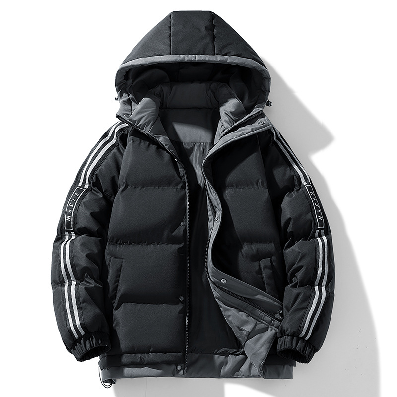 Men's Down & Parkas Men's Plus-Size Down Jacket for Cross-Border Sales - Winter New Hooded Cotton Coat, Loose Fit, Warm & Thickened Puffer J