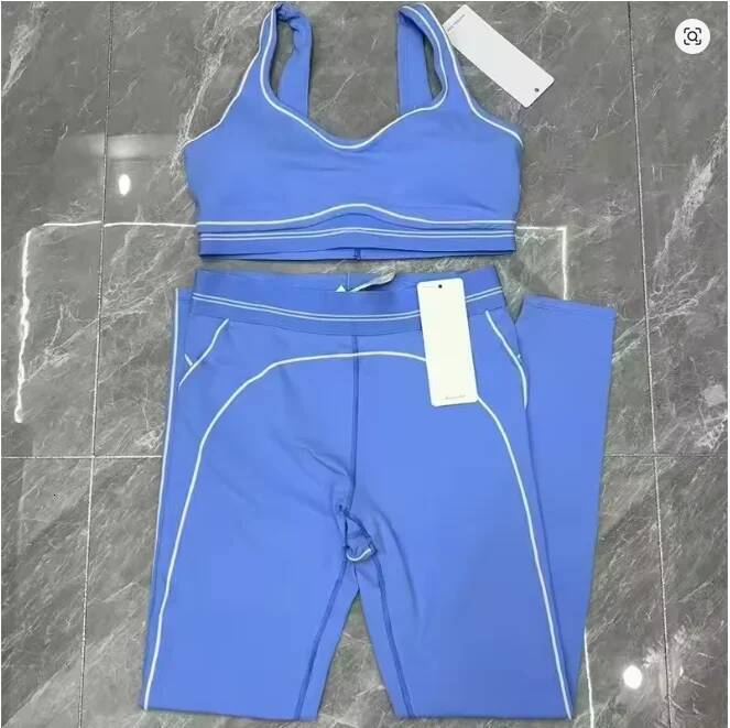 winter jacket women Summer New Women's Yoga Sports Skin Friendly Fabric Elastic White Stripe Breathable Pants Set