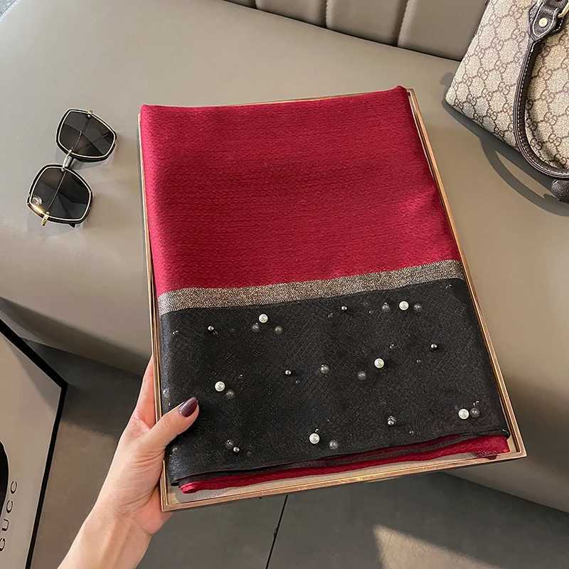 2023 Luxury Brand Wen Fashion Scarf Plain Solid Silk Linen Shawls Scarves Summer Lady Banda Foard HijabW251027