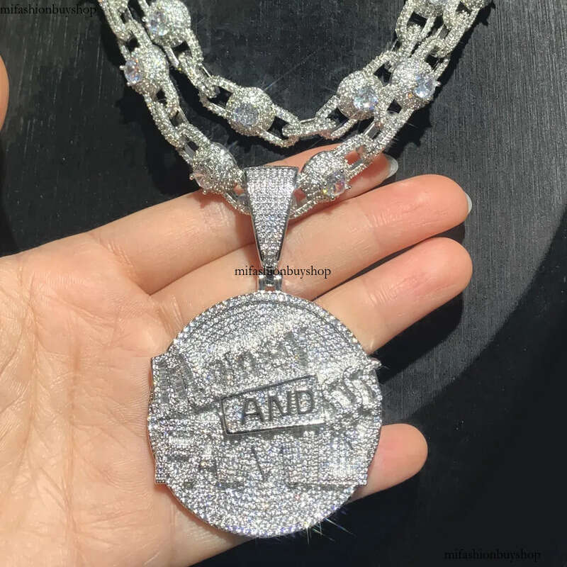Hip Hop MONEY AND FAMILY Letters Pendant Necklace Full Zircon Mens Jewelry Gift