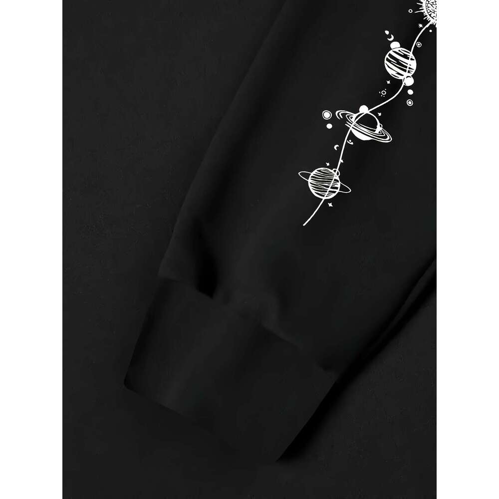 Gothic Skull Wings Rose Design Women's Casual Hooded Sweatshirt, 100% Polyester Knit Fabric, All-Season Fashion With Drawstring Collar