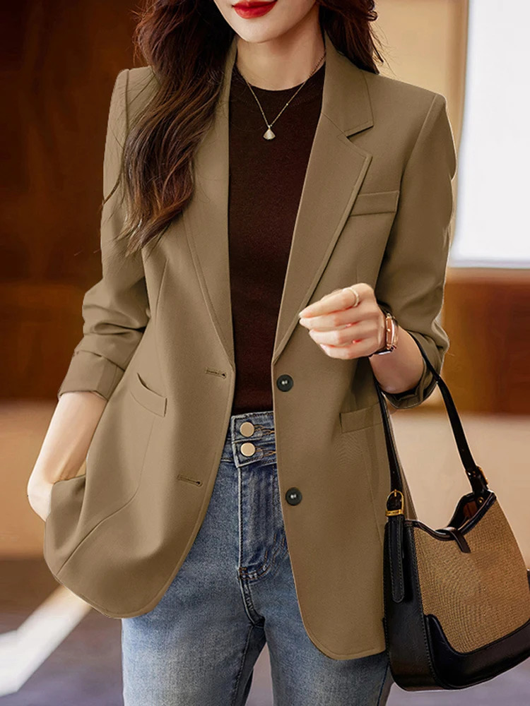 Women Autumn OL Work Blazer ZANZEA Fashion Lapel Neck Long Sleeve Solid Thin Outwears Suits Casual Buttons Jackets 251027