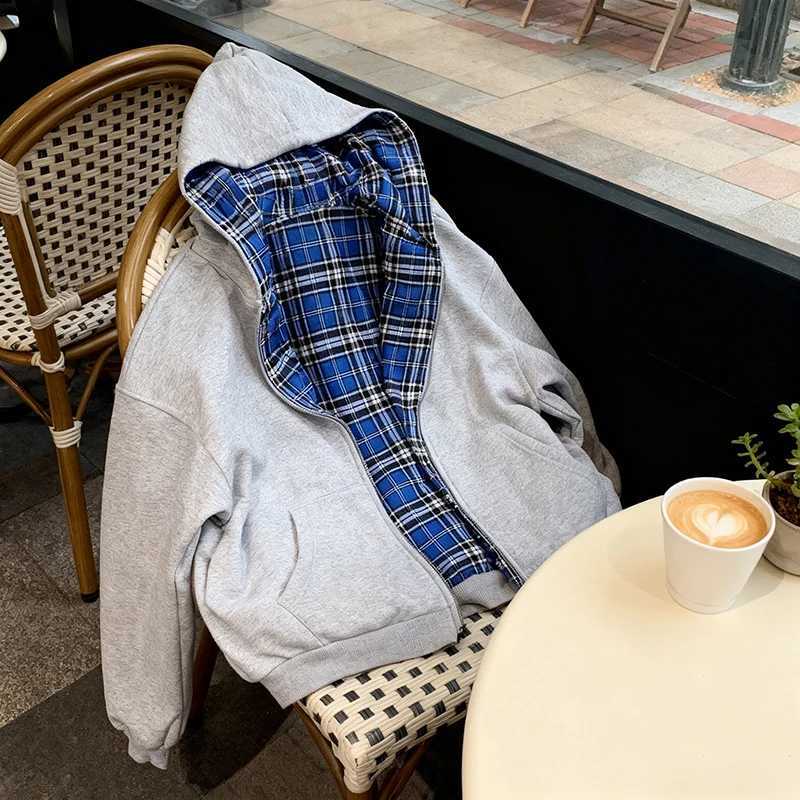 Street Fashion Trend Joker Hip Hop Vintage Zipper Hoodie Women Harajuku Y2K New Casual Loose Korean College Style Sweatshirt W251027