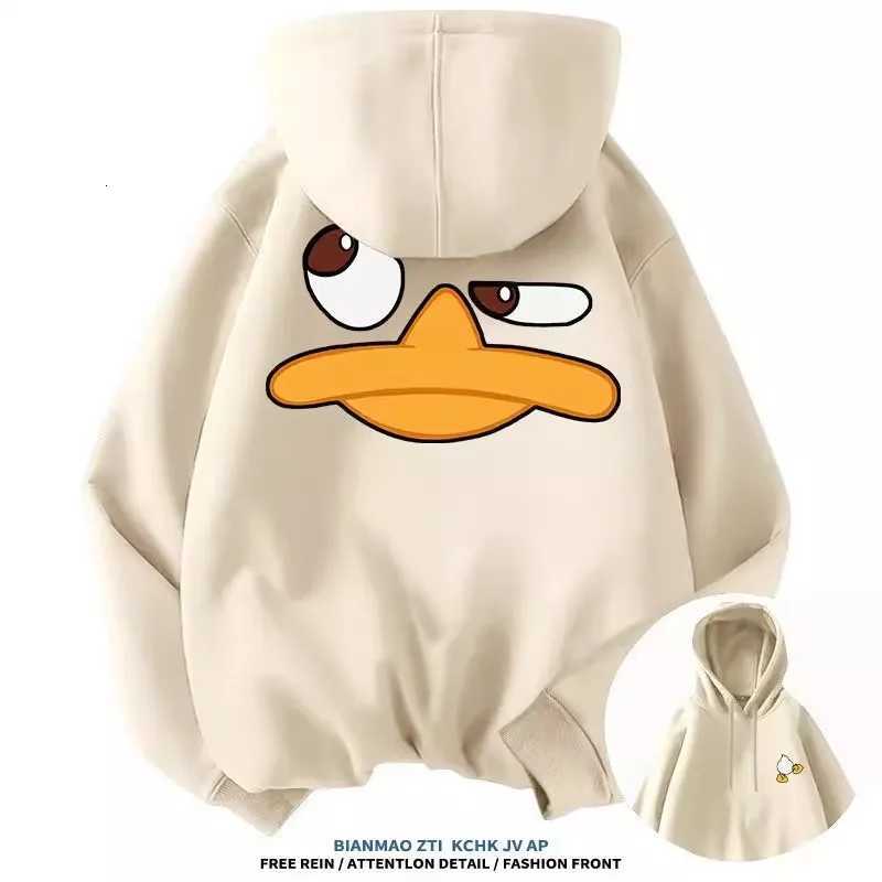 Cartoon Duck Fun Largesize Hooded Sweatshirt Men Women Autumn Winter Daily Outdoor Sports Street Casual Warm Fashion Couple Top W251027