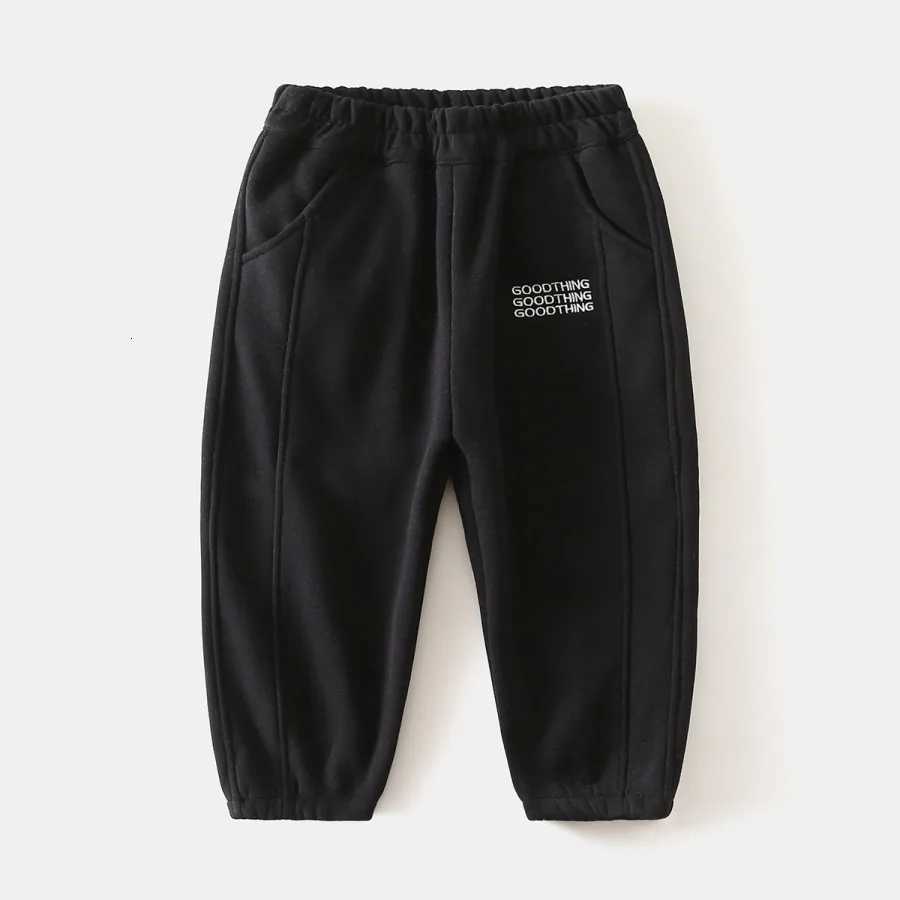 Comfortable Elastic Waist Activewear Sweatpants 2025 New Kids Winter Pants Boys Thickened Fleece Lined Warm Children TrousersT251027