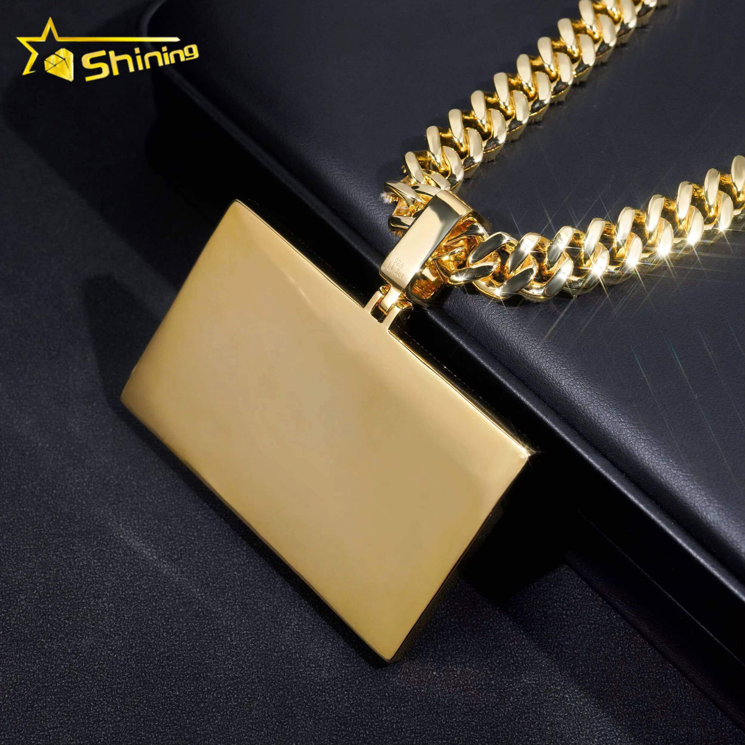 Hip Hop Credit Card Pendant Vvs Moissanite Diamond Iced Out Pendant Pass Diamonds Tester 3inches Pendant Fine Jewelry