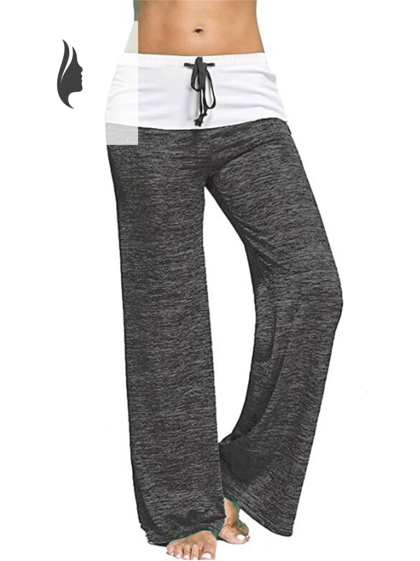 winter jacket women Women's Spliced Yoga Casual Pants, Wide Leg Elastic Pants