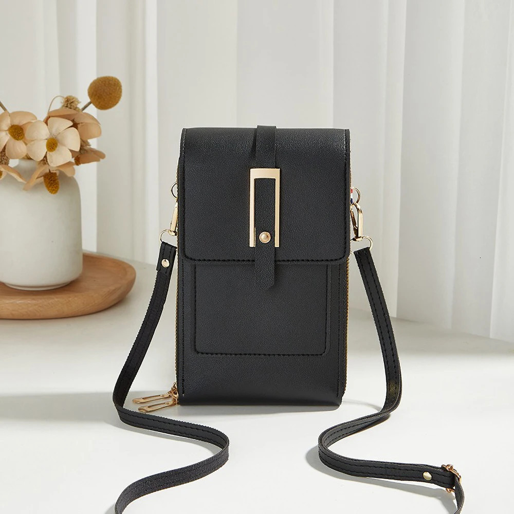 Trendy Vertical Crossbody Bag Womens Double Layer Zipper Phone Purse Spacious Shoulder Handbag 251027