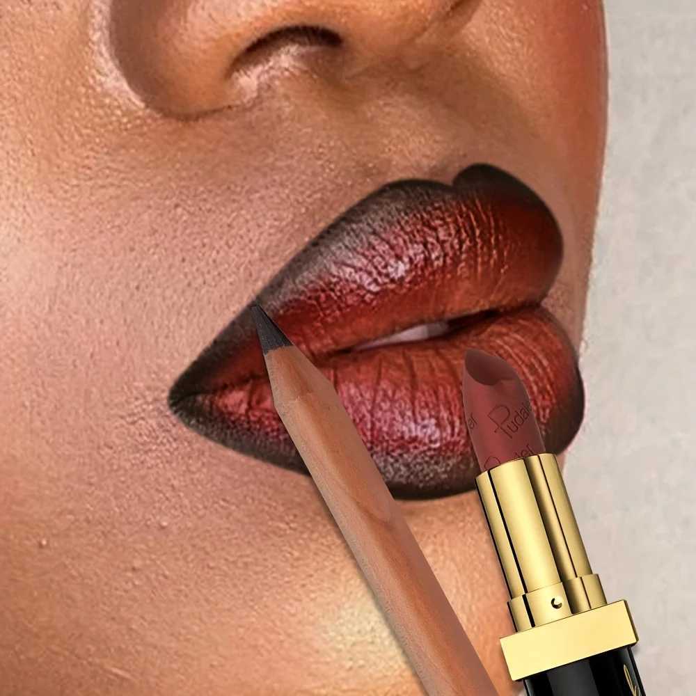 Pudaier 2pcs Matte Lipstick and Lip Liner Set Waterproof Sweatproof Longlasting Easy to Apply W251027