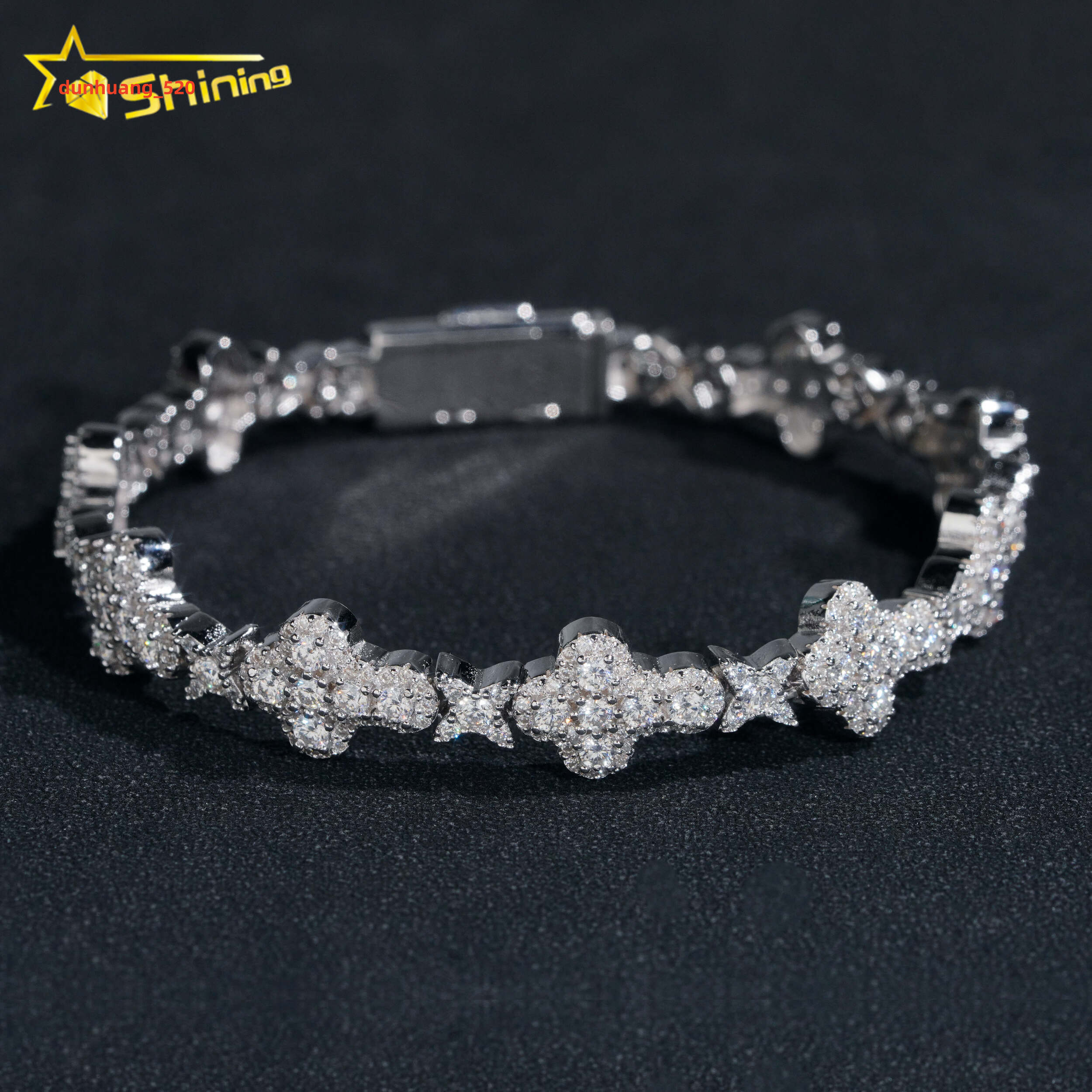 New Arrivals Cross Iced Out Bracelet 925 Sterling Silver Chain Pass Diamond Tester GRA Certified VVS Moissanite Tennis Necklace