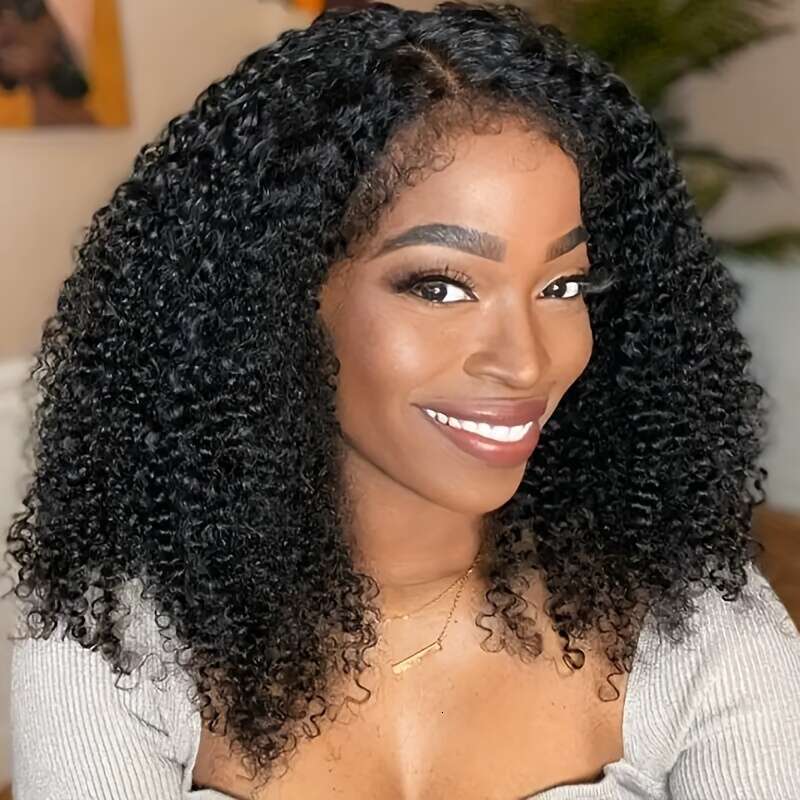 10A 4C Kinky Curly Lace Front Wig - Glueless Human Hair With Baby Hair, HD Transparent 5X5 Closure, Realistic Hairline For Women, 180% Density, Natura