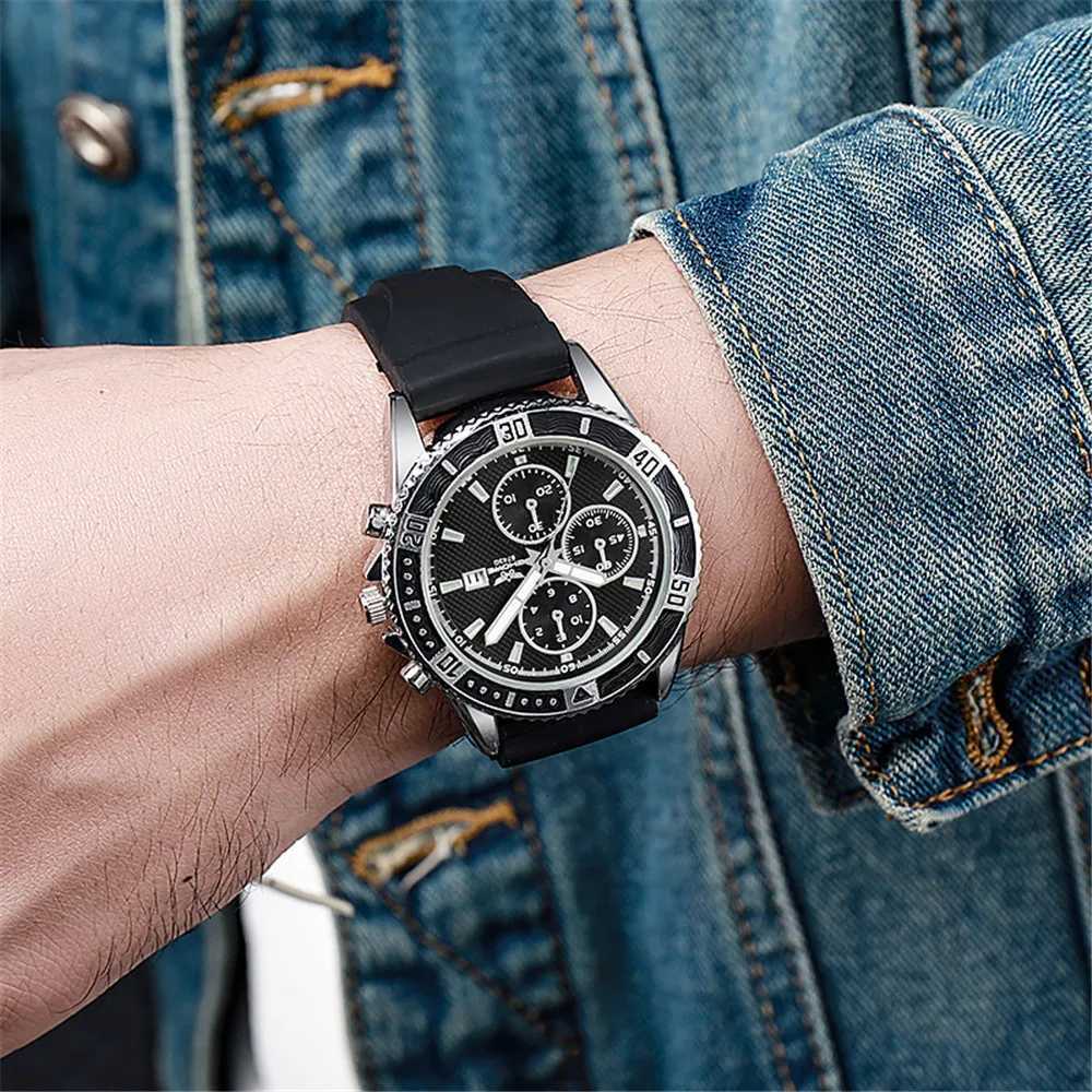 UTHAI CA09 New Mens Fashion Light Luxury Quartz Watch Calendar Silicone Band Casual Business Males Sports Wristwatch ClockT251027
