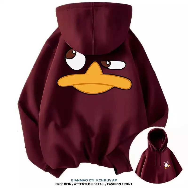 Cartoon Duck Fun Largesize Hooded Sweatshirt Men Women Autumn Winter Daily Outdoor Sports Street Casual Warm Fashion Couple Top W251027