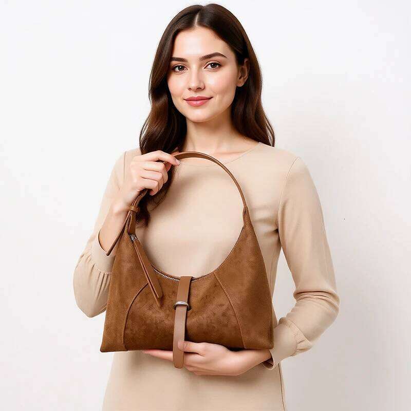 New natural suede leather bags women, durable soft cowhide shoulder bag ladies, trendy handbags for travel
