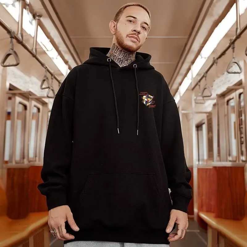 M8XL HoodiesMen Oversized Pullover Hoodie Fashion Loose Multicolor Rubiks Cube Panda Print Long Sleeve Couple Clothes W251027