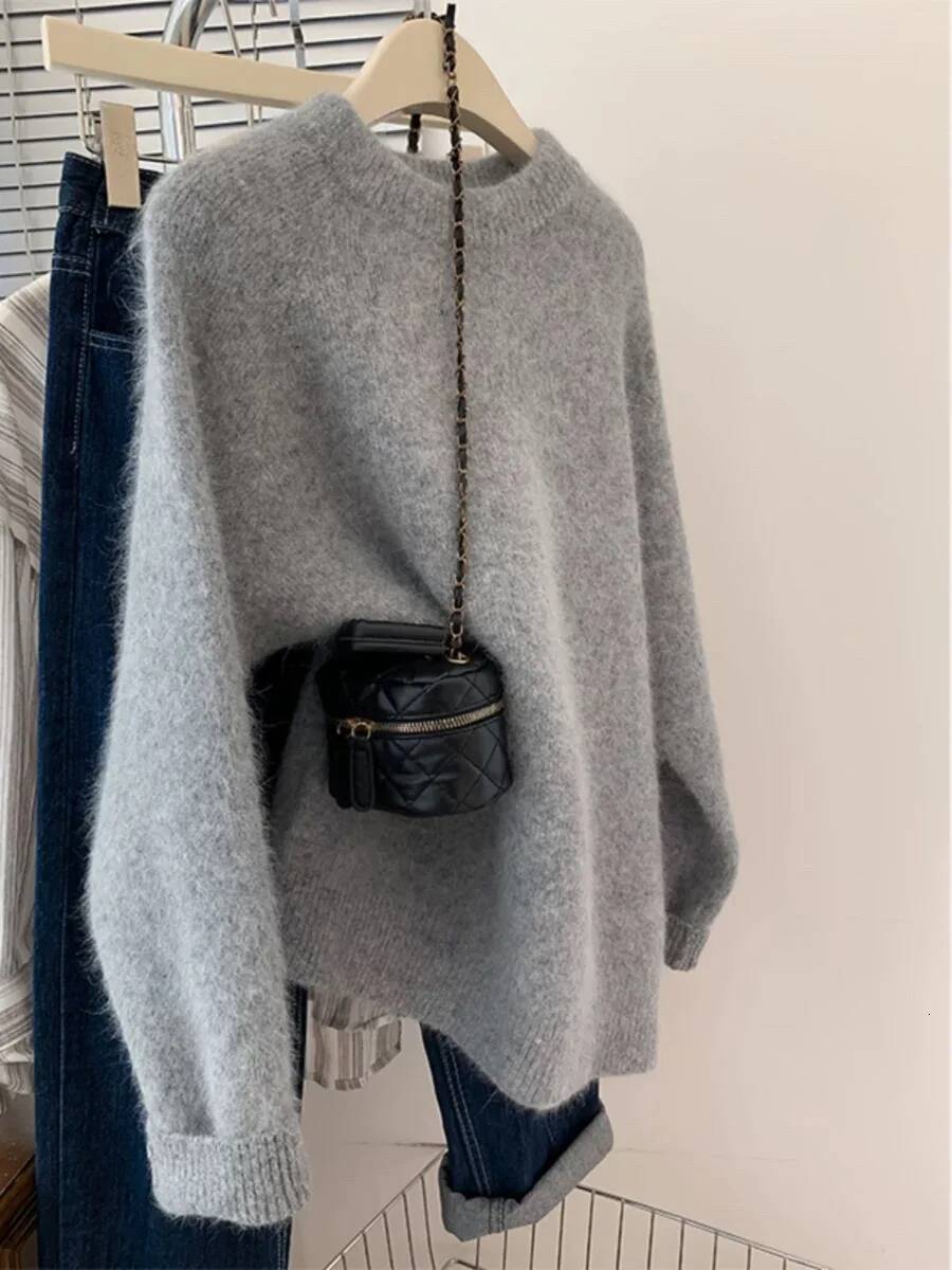 High-End 100% Pure Cashmere Women's Autumn And Winter New Shoulder-Inserted Loose Lazy Thick Sweater
