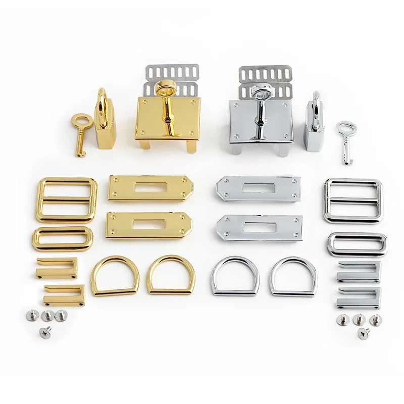 Fashion Metal Bag Locks Clasp Bag Lcok Set For Handbags Purse Tote Closures Snap Clasps DIY Craft Hardware Case Bag Accessories 251027