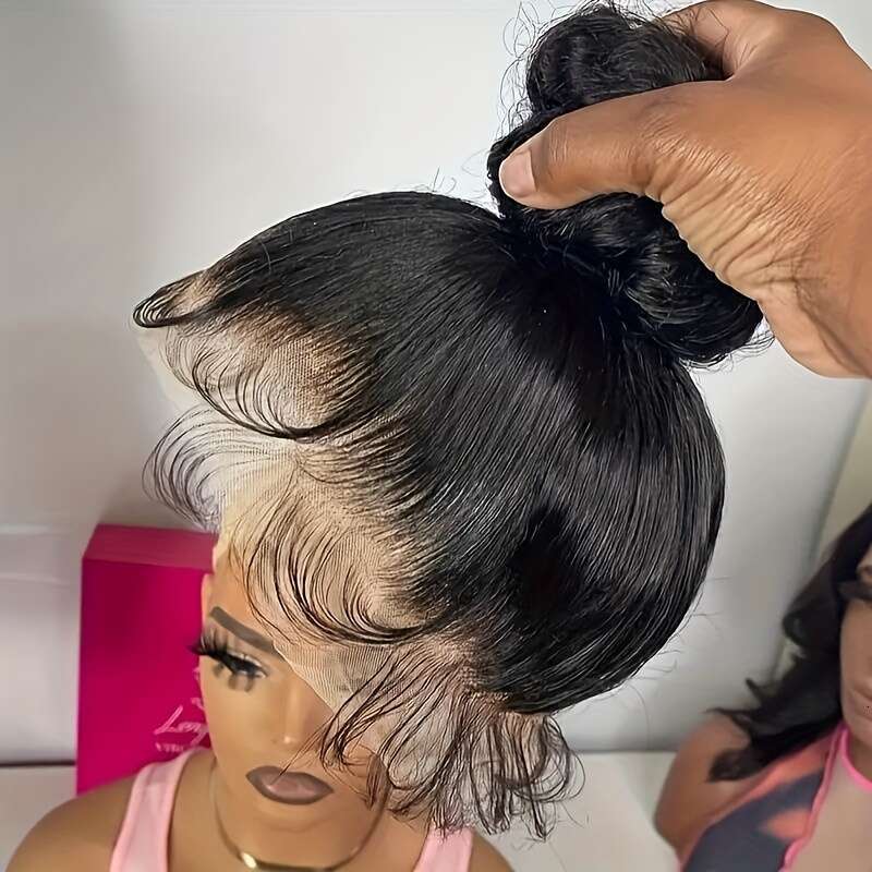 Women's Brazilian Human Black, High Density 200% Pre-Plucked Hairline Bleached Baby Hair, Breathable Lightweight Free Parting Brown/Blonde/Black 