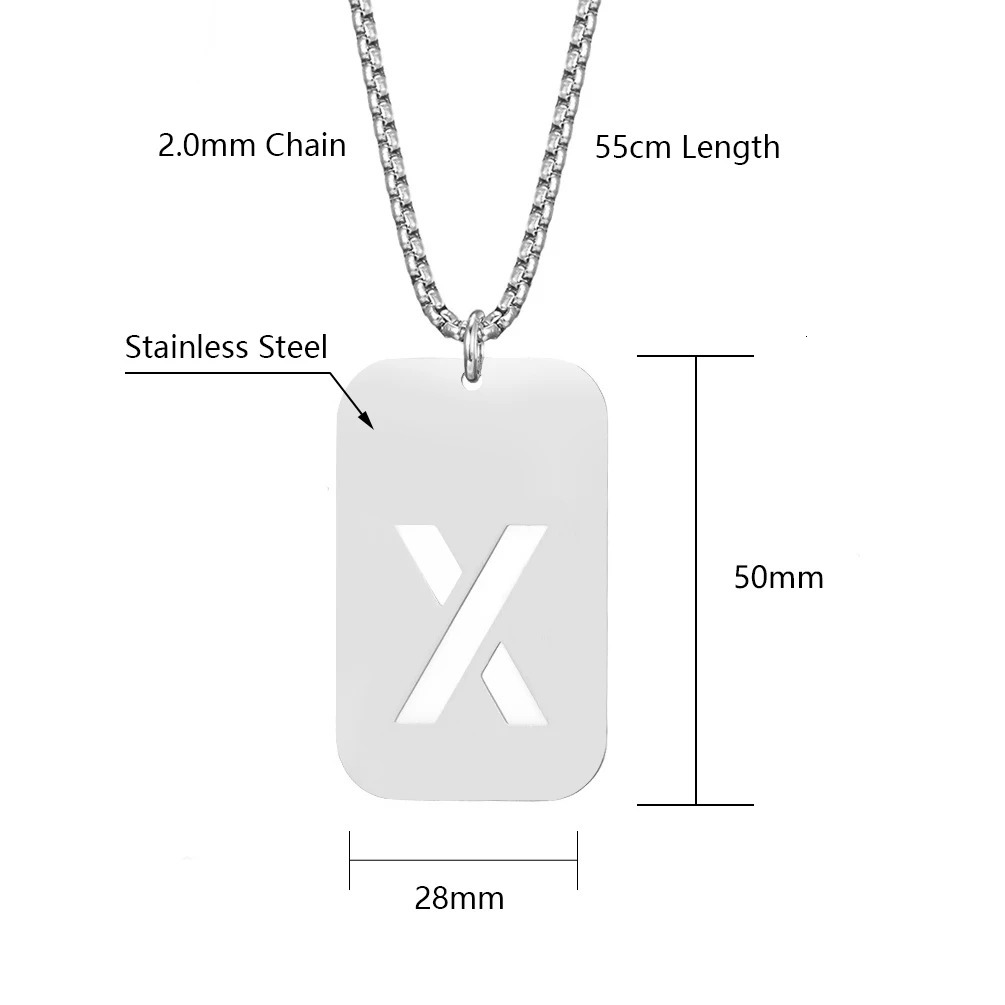 Hip Hop Rock Punk Gothic Style Stainless Steel AZ 26 Initials Womens Mens Pendant Necklace for Friend Glamour Jewelry 251020