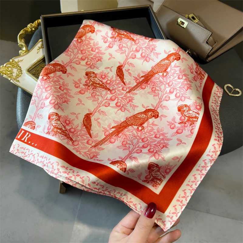 2025 Silk Imitation Print Hair Scarf Wen Floral Kerchi Neck Tie Hand Wrist Foard Shawl Wraps Hijab Bandana EcharpeW251027