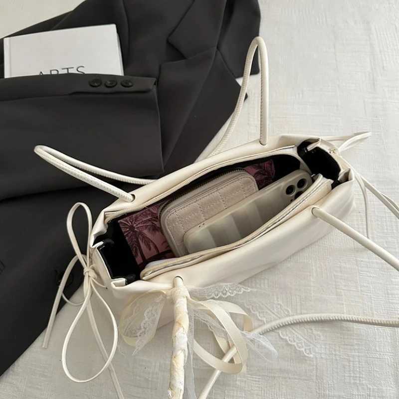 French Elegant Square Bag Korean Bow Decorati Pu Highquality Bag Niche Simple Ballet Style Shoder Bag New Casual Wen Bags1 D251027