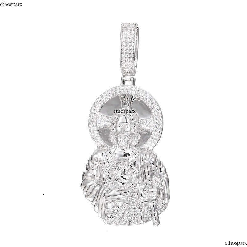 Vintage Portrait Pendant Necklace 5A Zircon Real Gold Plated Hip Hop Jewelry