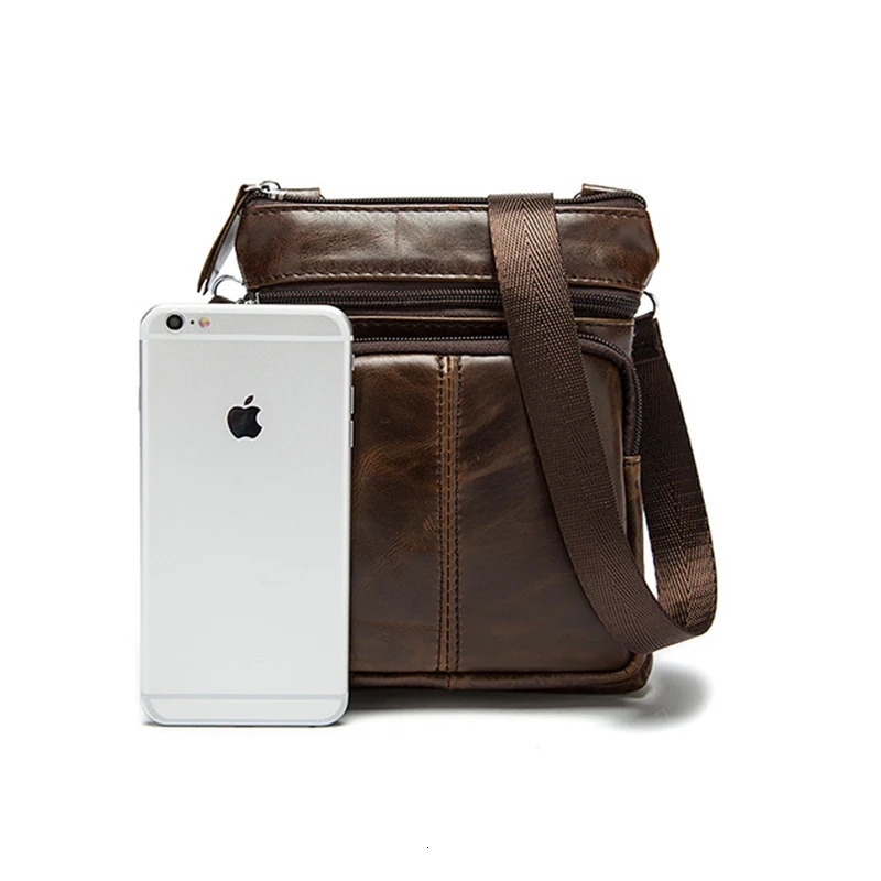 Classic Messenger Package Mens Business Genuine Leather Flap Small Male Crossbody Bags for Man Travel Tote Natural Bag 251014