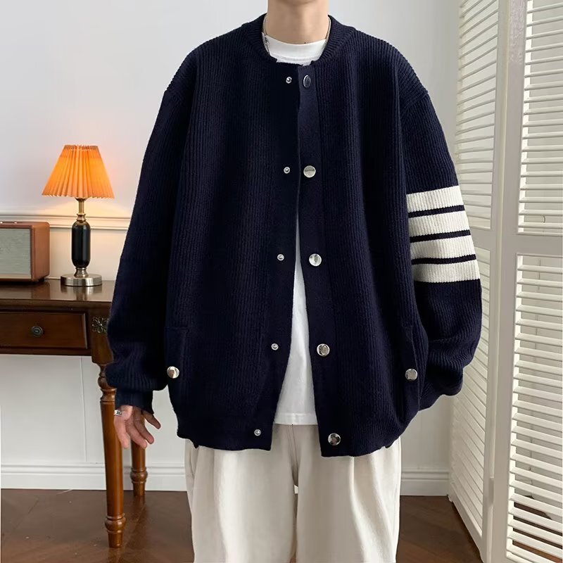Japanese And Korean Style Sweater Simple Autumn Winter Jacket Men's Trendy Designer Sweater Brand Design Loose Casual Versatile Cardigan Baseball
