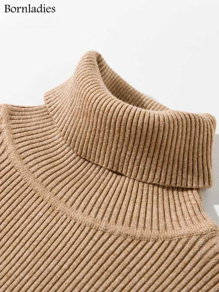Bornladies Basic Turtleneck Women Sweaters Autumn Winter Tops Slim Women Pullover Knitted Sweater Jumper Soft Warm PullT251027