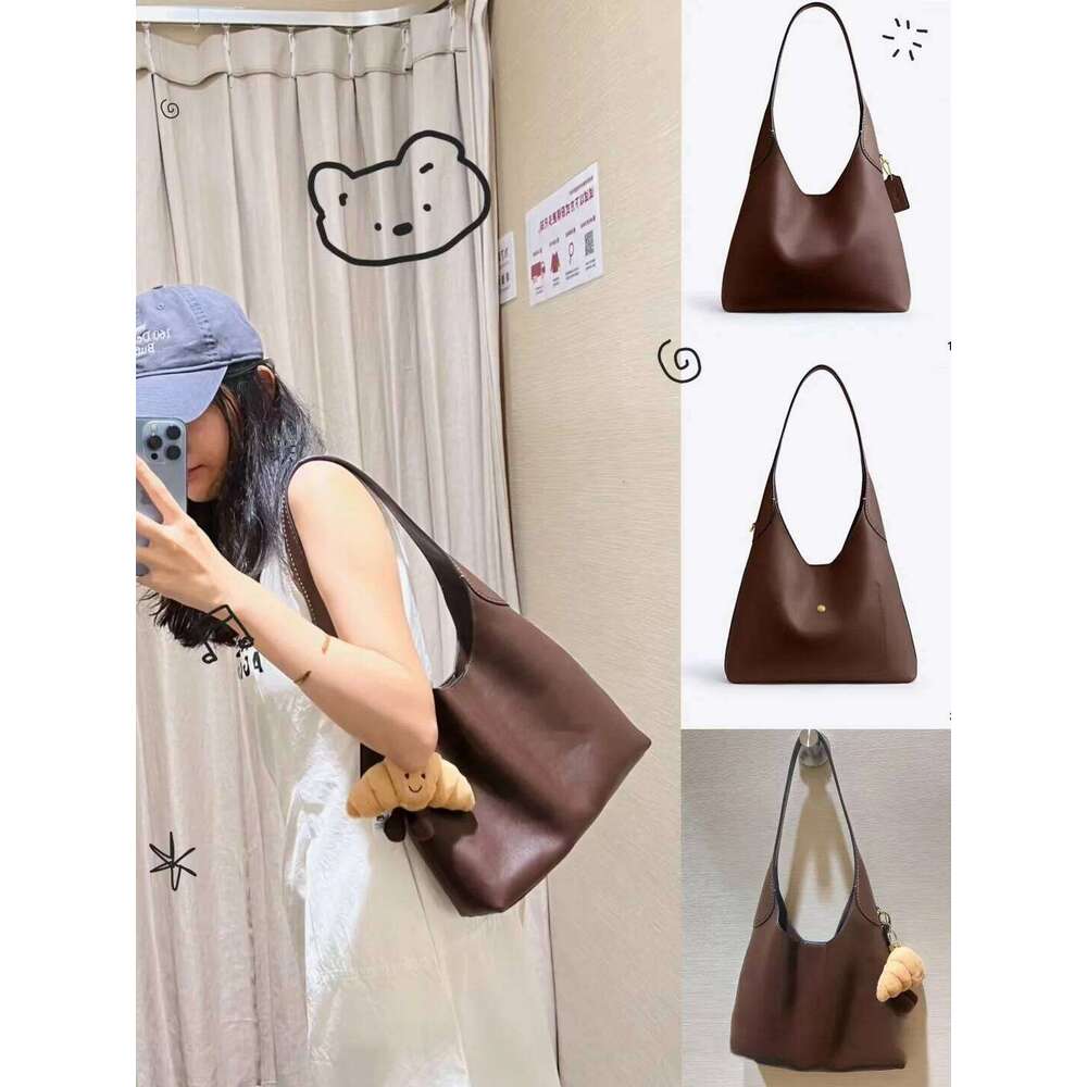 Designer Luxury Brooklyn Tot Bag New Women S Large Capaci Genuine Leather Commuter Single Oulder Casual Simple Sle Handbag