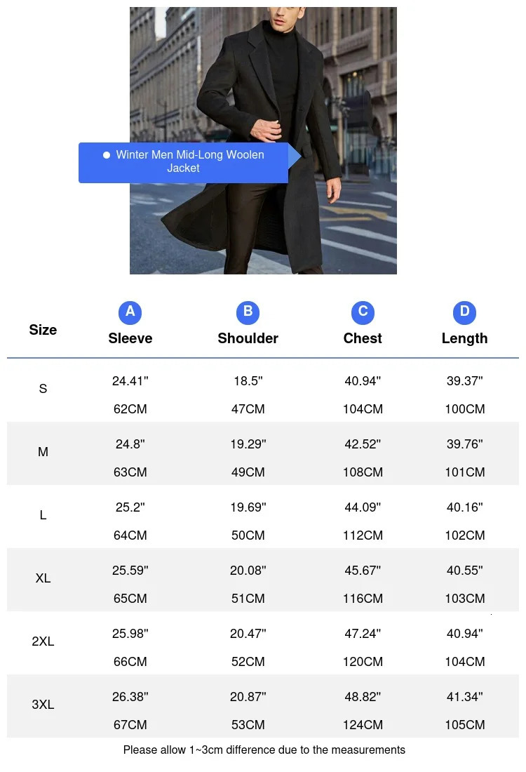 Autumn Winter Mens Trench Coats Male MidLong Wool Jackets British Style Business Comfortable Overcoats Clothing 251016