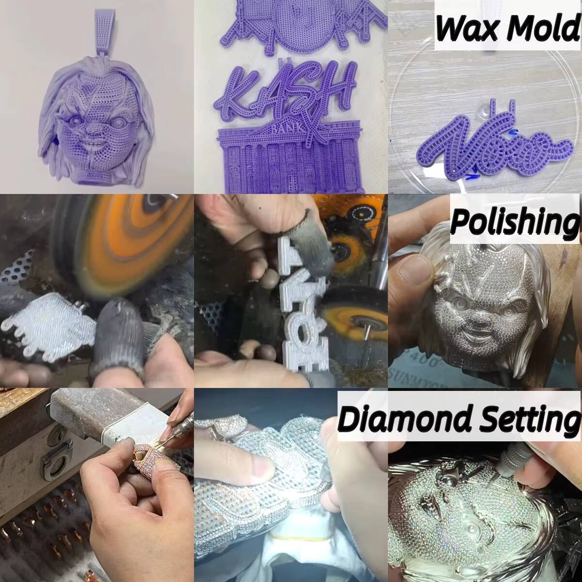 Popular Custom Name Pendant VVS D Baguette Moissanite Custom Letter Jewelry 925 Silver Pendant Necklace for Men Women