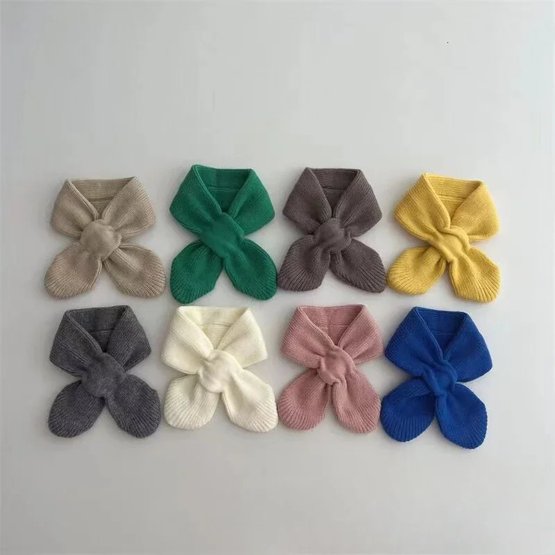 Kids Scarf Winter Warm Soft Children Knitted Baby Bib Infant Toddler Neck Warm Fashion Toddler Solid Color Girl Boy Scarves 251027