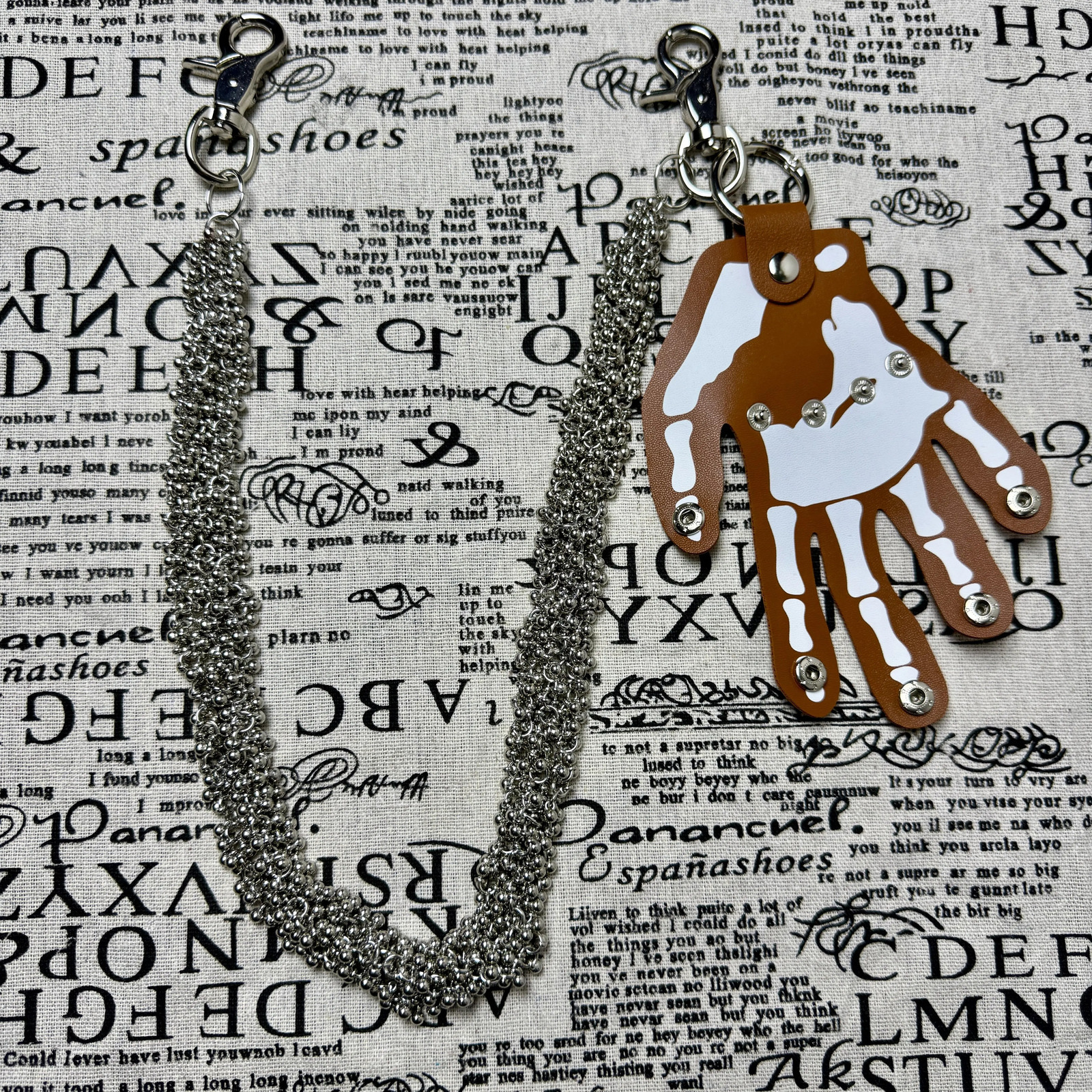 punk style pants chain handmade small hanging bead chain personalized neutral waist decoration 251024