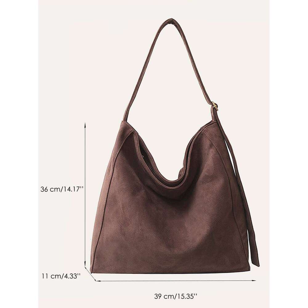 Designer Luxury SC Slouchy Maillard Color Faux Suede Fabric Zip Closure Large Capacity Adjustable Single Strap Hobo Shoulder Bag For Women Daily