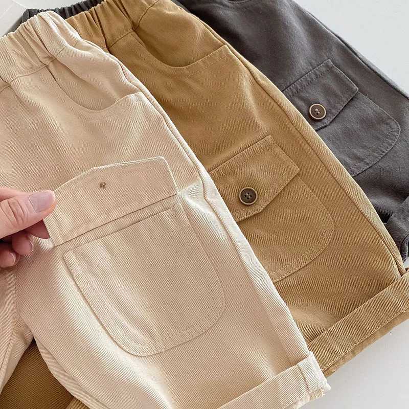 kids Casual Pants 05T Children Girls Cute Solid Color Loose Trousers Boys Thin Style Cargo PantsT251027