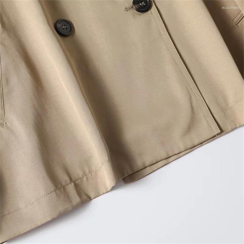 Women's Jackets Autumn Fashion Classic British Style Short Edition Double Breasted Windbreaker Coat