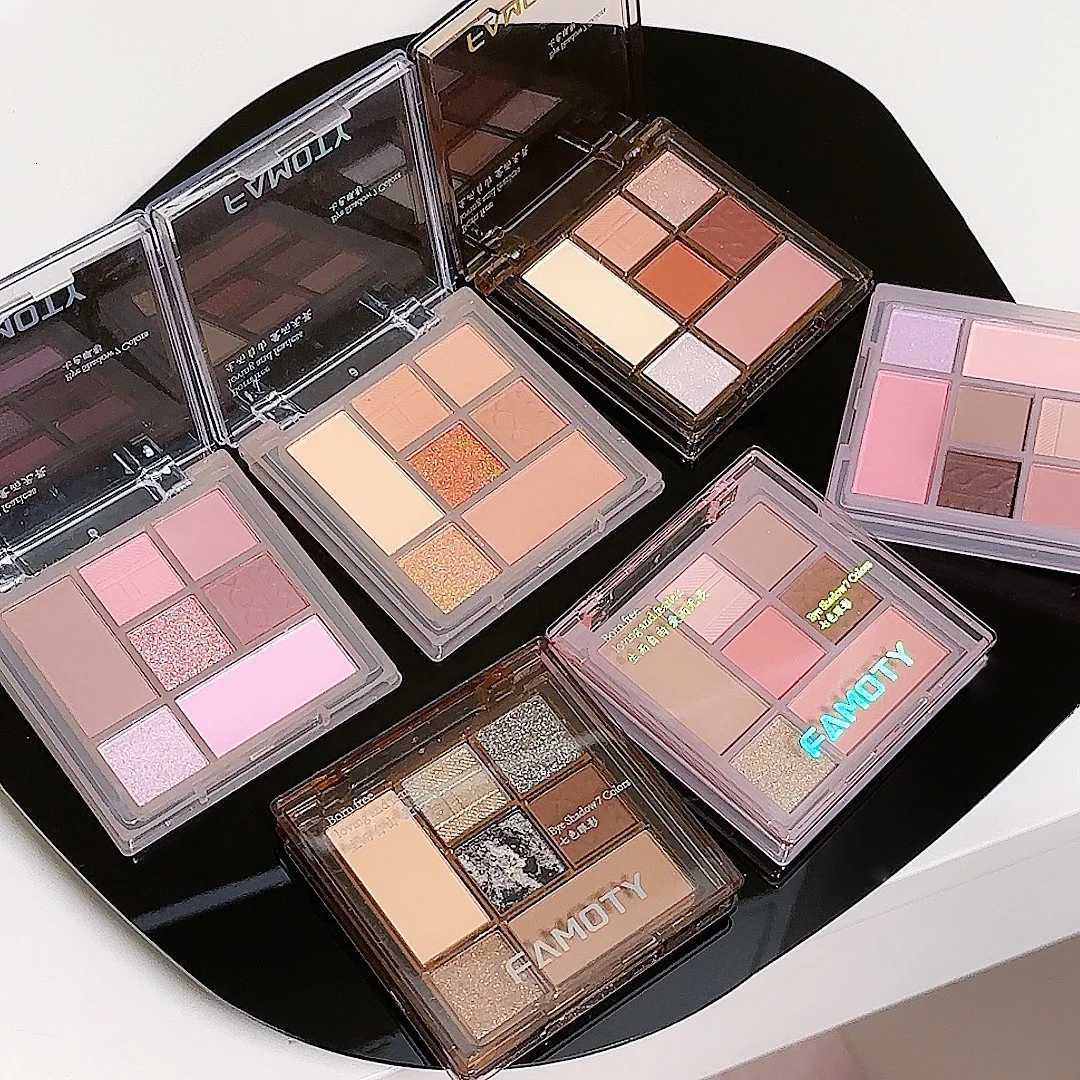 New Sevencolor Eyeshadow Palette Caffee Brown Matte Shimmer Effect Rose Pink Glitter Eyeshadow Make Up Palette Korean CosmeticsXJ251027