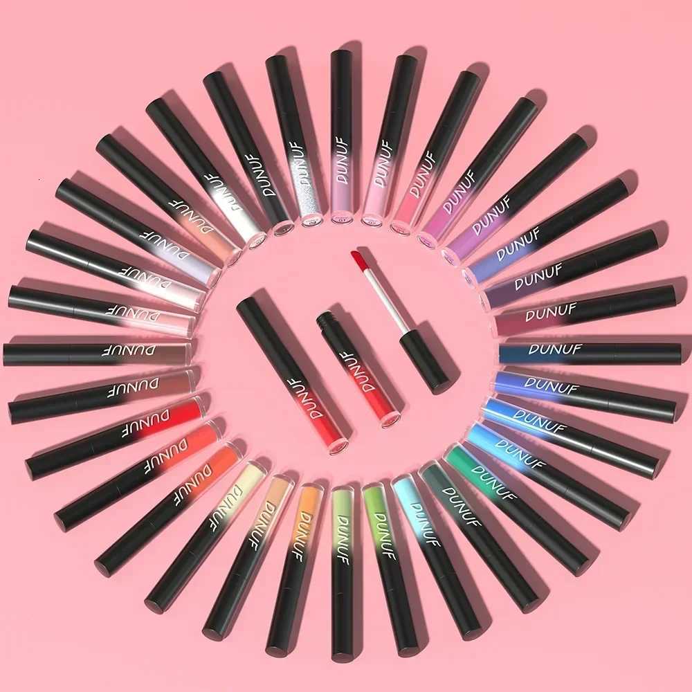 32 Color Lipstick Matte Lasting Lip Gloss Moisturizing Nonstick Cup Halloween Party Purple Blue Black Highly Pigments Lip Glaze W251027