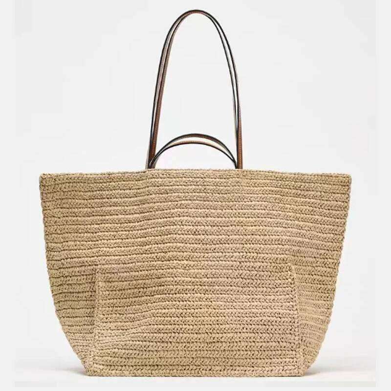 Large Capacity Straw Tote Designer Women Handbags Handmade Woven Summer Beach Bag Big Shopper Purses