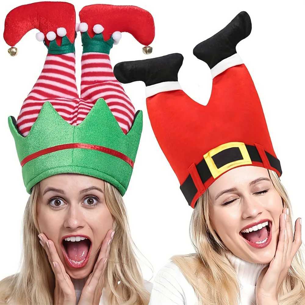 1pcs Christmas Hats Vibrant Red Christmas Beanie Party Hats Humorous Elf Pants Santa Hat Design for Festive Celebrations and QW251027
