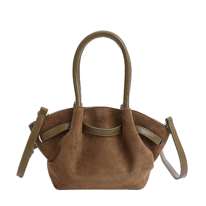 Free shipping designer bag Autumn New Large Capacity Pleated Tote Bag for Women Suede Single Shoulder Underarm Bag Commuter Small Handbag