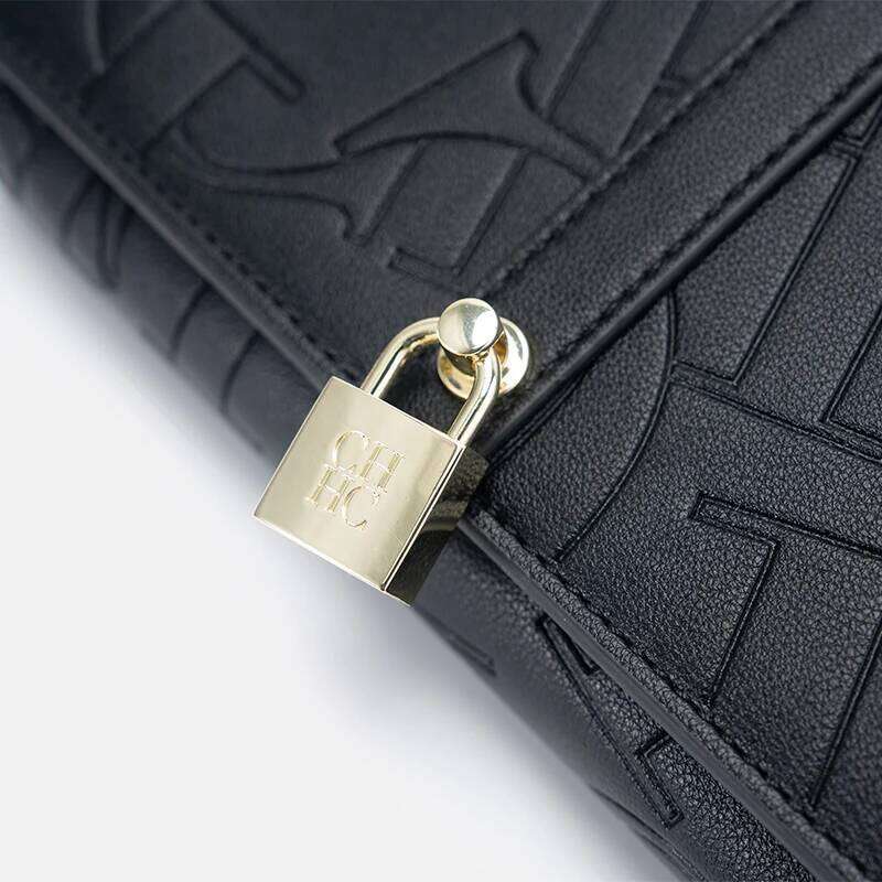 CH Chain PU Material Solid Color Big Letter Print High Quality Lock Design Women's 2025 Designer New Shoulder Bag
