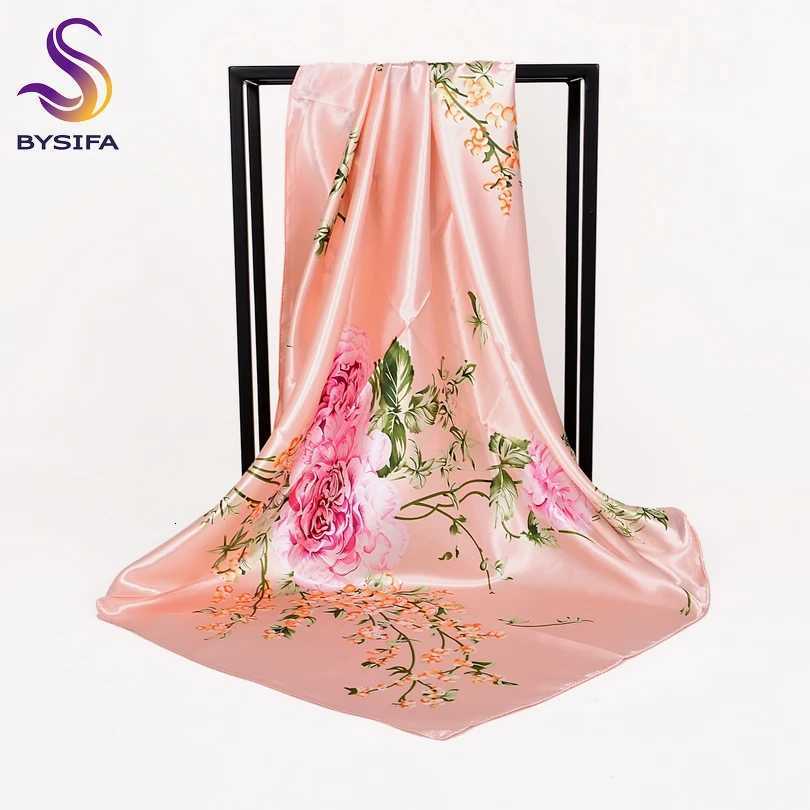 BYSIFA Autumn Winter Ladies Scarves New Accories Wen Large Silk Square Scarves New Wine Red Paisy Muslim Islamic ScarfW251027